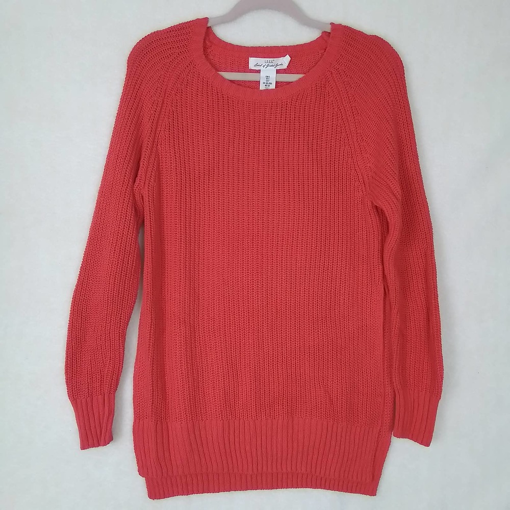 LOGG by H&M Loose Knit Open Side Sweater Size Small in Red‎